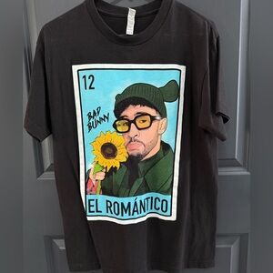 Bad Bunny El Romantico Loteria Shirt Black Mens Large reggaeton Puerto Rico